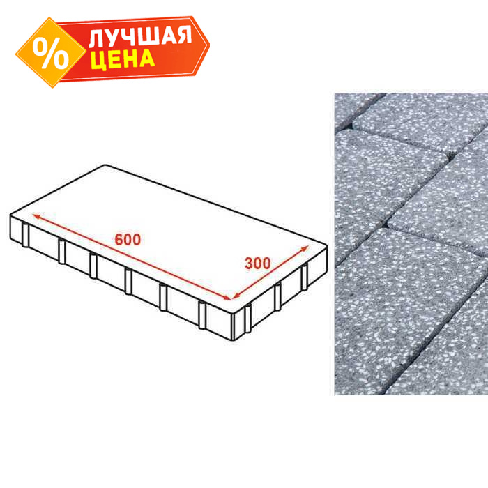 Плита тротуарная Готика Granite FINERRO, Суховязский 600х300х80 мм