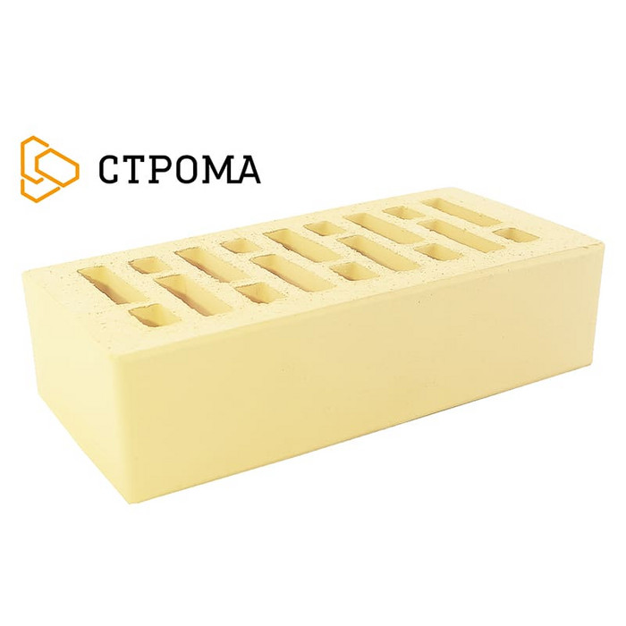 Кирпич облицовочный Строма 0.1НФ Слоновая кость, М175, 250×120×65 мм